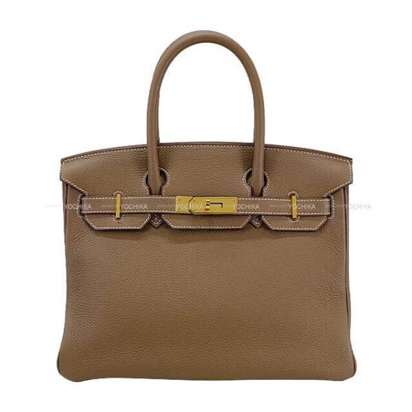 HERMES Handbag Birkin30 Etoupe Veau Togo Gold HW Stamp | Luna Bags