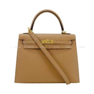 HERMES Shoulder bag Kelly25 Sellier Chai Veau Epsom Gold HW Stamp | Luna Bags