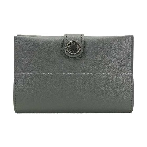 HERMES passport case R.M.S Selle Button Gris Misty Evercolor Silver HW Stamp | Luna Bags