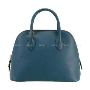 HERMES Shoulder bag Bolide1923 25 Verso Bleu de Prusse/Vert Fizz Evercolor/Veau Swift Gold HW Stamp | Luna Bags