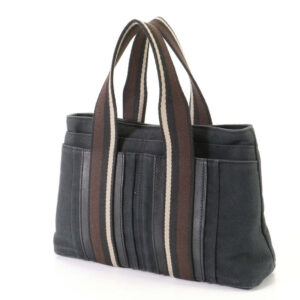 HERMES Handbag canvas black Handbag Trocha Horizontal | Luna Bags