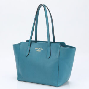 GUCCI Tote Bag 354408 leather turquoise blue Tote Bag Gucci Swing | Luna Bags