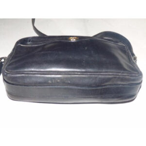 Gucci Vintage Classic Rectangular Black Leather Shoulder or Cross Body Bag with Exterior Pocket | Luna Bags