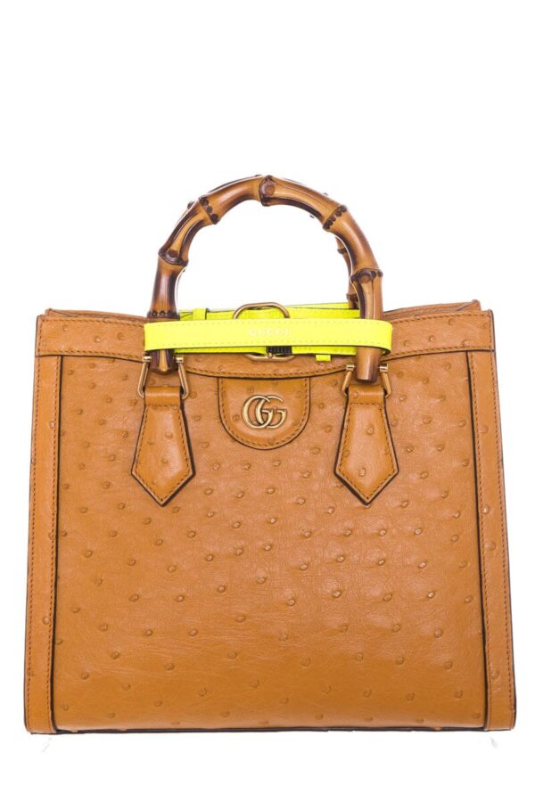 Gucci Mini Diana Tan Ostrich Handbag NWT | Luna Bags