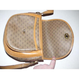 Gucci Vintage Shades Of Browns Small G Logo Print Leather Coated Canvas Cross Body | Luna Bags