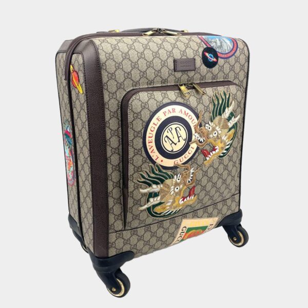 GUCCI GG Supreme Carry-On Suitcase- Travel Patches | Luna Bags