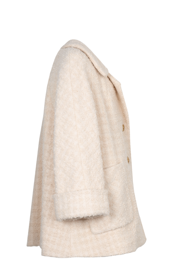 GUCCI Coat Wool Tweed Beige | Luna Bags