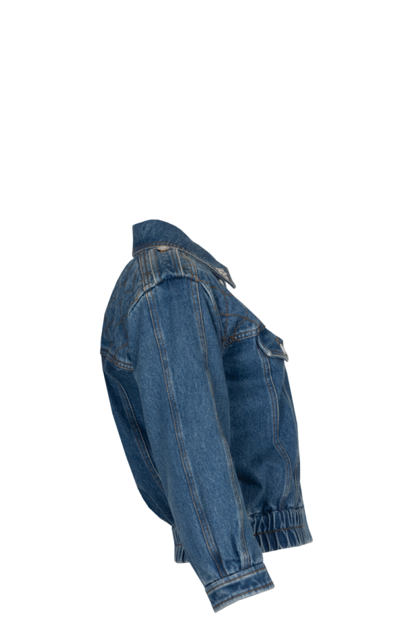LOUIS VUITTON Denim Bomber Jacket Blue | Luna Bags