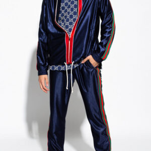 Gucci Web Tech Jersey Pants in Navy | Luna Bags