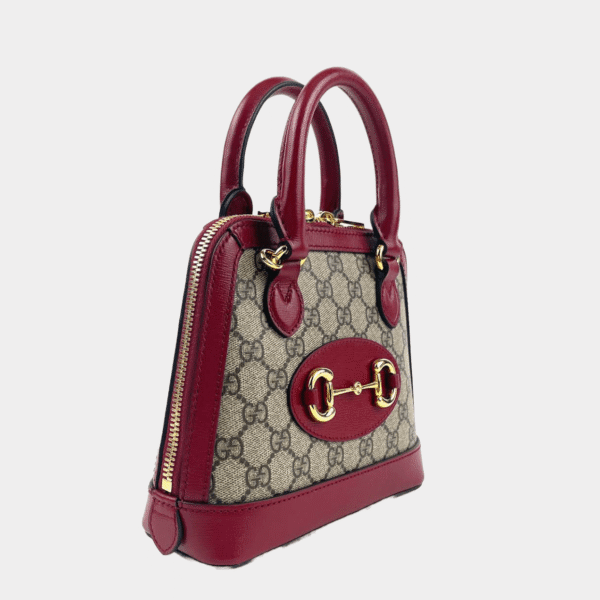 GUCCI 1955 Horsebit Tote Supreme GG w/Red | Luna Bags