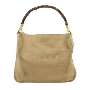 GUCCI Bamboo Hand Bag cotton Beige 00117321638  31581 | Luna Bags