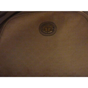 Gucci Vintage Ivory Canvas With Small G Logo And Stone Leather Shoulder Bag | Luna Bags