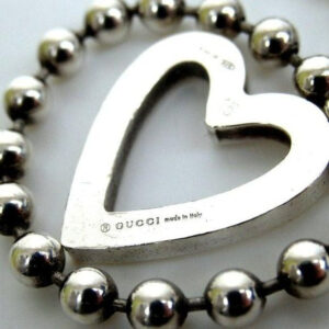 Gucci Sterling Silver Open Heart Charm Bracelet | Luna Bags