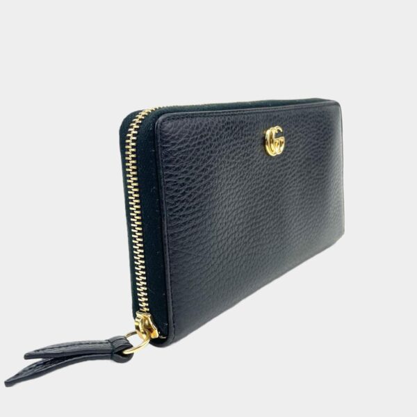 GUCCI GG Zip-Around Leather Wallet - Black | Luna Bags