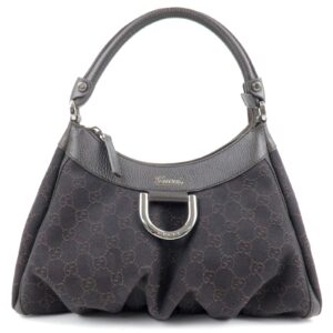 GUCCI Abbey GG Canvas Leather Shoulder Bag Dark Brown 265692 | Luna Bags