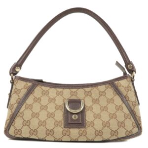 GUCCI Abbey GG Canvas Leather Shoulder Bag Beige Brown 130939 | Luna Bags