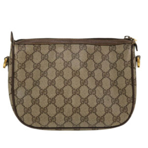 GUCCI Web Sherry Line Shoulder Bag PVC Leather Beige Green Red  36081 | Luna Bags