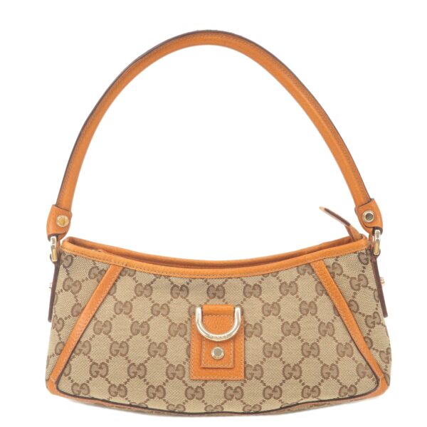 GUCCI Abbey GG Canvas Leather Shoulder Bag Beige Brown 130939 | Luna Bags
