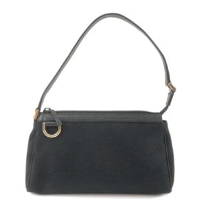 GUCCI Abbey GG Canvas Leather Hand Bag Pouch Black 145750 | Luna Bags
