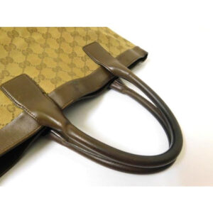 Gucci Pursesdesigner Purses Brown Large G Logo Print Canvas And Brown Leather Satchel | Luna Bags
