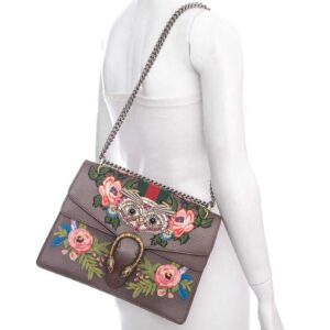 Gucci Brown Web Dionysus Embellished Medium Shoulder Bag | Luna Bags