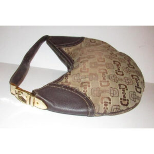 Gucci Snow Glam With Bold Gold Buckle Accent Brown Horsebit Print Canvas And Leather Bag | Luna Bags