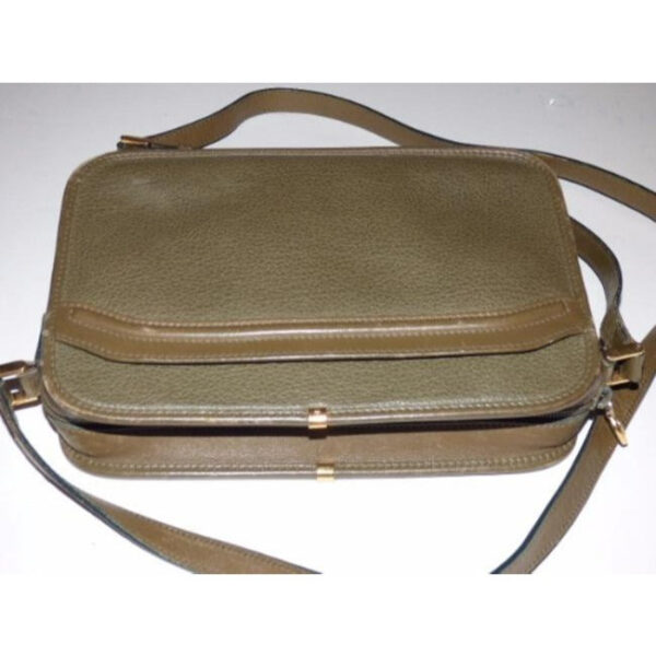 Gucci Vintage Ivy Green Leather Cross Body Bag | Luna Bags