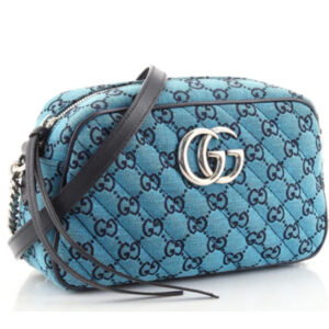 Gucci Small GG Marmont Shoulder Bag in Blue | Luna Bags