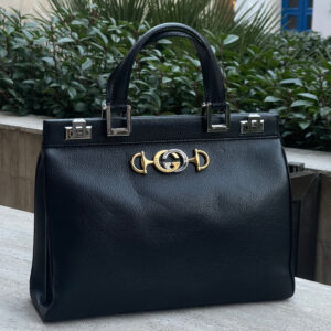 Gucci - Sac Zumi en cuir noir MM | Luna Bags