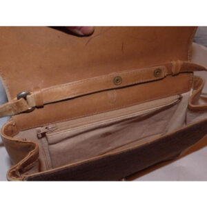 Gucci Vintage Camel Leather Brown Small G Logo Print Canvas And Cross Body Bag | Luna Bags
