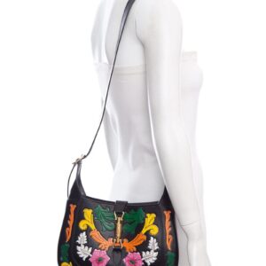 Gucci Black Multi Color Floral Jackie Handbag | Luna Bags
