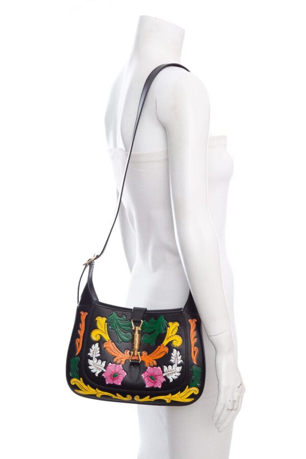 Gucci Black Multi Color Floral Jackie Handbag | Luna Bags