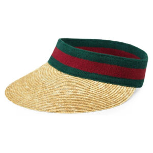 Gucci Raffia Visor with Webbing | Luna Bags