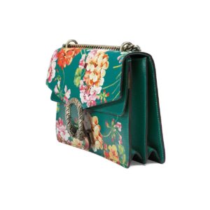 Gucci Small Dionysus Blooms Leather Shoulder Bag in Green | Luna Bags