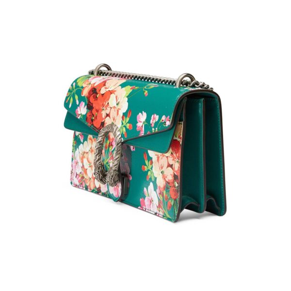 Gucci Large Dionysus Blooms Leather Shoulder Bag in Green | Luna Bags