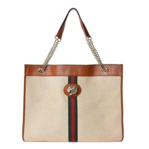Gucci Rajah Large Canvas Tote Bag in Beige | Luna Bags