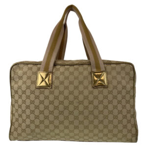 GUCCI Boston Duffel bag 153240 GG canvas Beige Gold Metal Boston Duffel bag Handbag Unisex GG pattern Women Used | Luna Bags