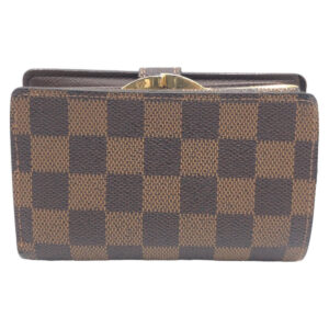 LOUIS VUITTON Bifold Wallet N61664 PVC Brown Gold Metal Purse Folding Wallet Compact Wallet Damier Portonet Bie Vienova Women Used | Luna Bags