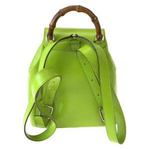 GUCCI Backpack 003 2034 0030 leather Light Green Brown SilverMetal Mini Backpack Backpack Bamboo Women Used | Luna Bags
