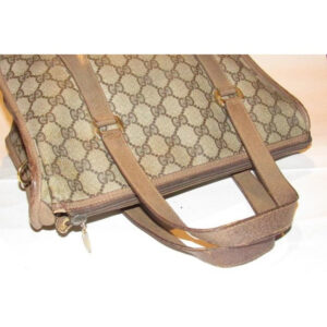 Gucci Vintage Pursesdesigner Purses Brown Large G Logo Print Coated Canvas And Brown Leather With Re | Luna Bags