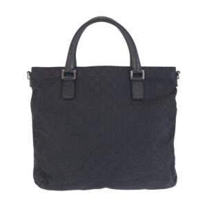 GUCCI Tote Bag 122797 GG canvas, leather Black SilverMetal Tote Bag Shoulder Bag Women Used | Luna Bags