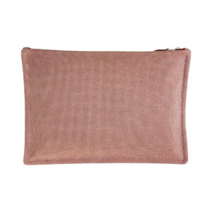 HERMES Clutch bag Tower ash Vermilion Pink SilverMetal Clutch bag pouch H tissage Women Used | Luna Bags