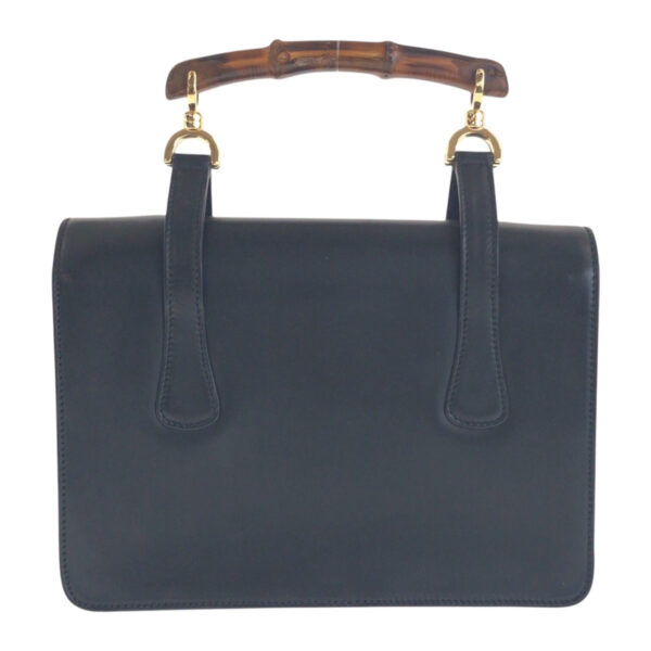 GUCCI Handbag 000 113 0231 leather Black GoldMetal Bamboo Women Used | Luna Bags