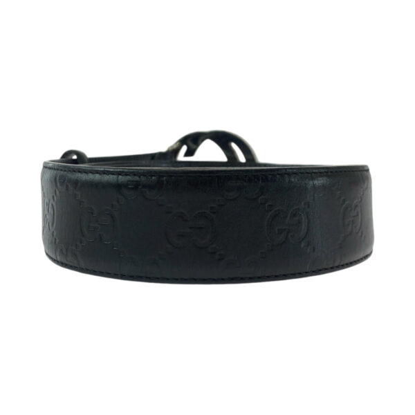 GUCCI belt 114984 leather black Belt buckle Gucci Shima interlocking mens 34 Used | Luna Bags
