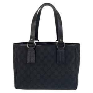 GUCCI Tote Bag 113019 GG canvas, leather Black black Tote Bag Shoulder Bag Women Used | Luna Bags