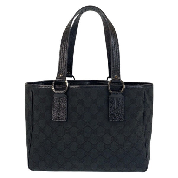 GUCCI Tote Bag 113019 GG canvas, leather Black black Tote Bag Shoulder Bag Women Used | Luna Bags