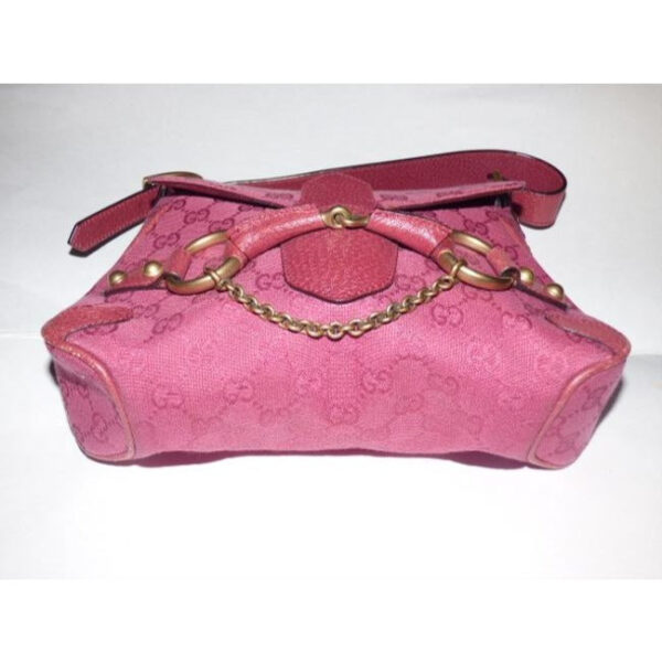 Gucci Horsebit Top Handle Bag W Canvasleather W Chain Pink Guccissima Printgold Leather And Canvas S | Luna Bags