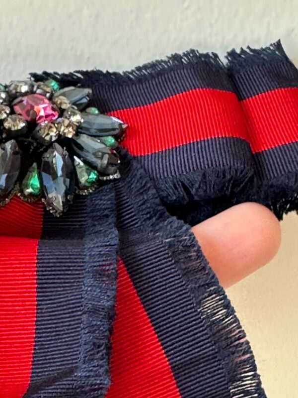 Gucci Bow Brooch in Red and Blue | Luna Bags