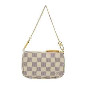 LOUIS VUITTON Damier Azur Mini Pochette Accessoires Pouch N63005 LV Auth 46968A | Luna Bags