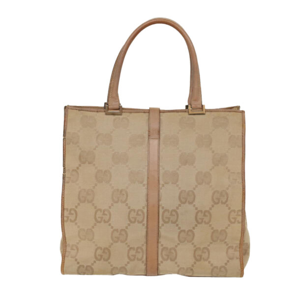 GUCCI GG Canvas Jackie Tote Bag Beige  47994 | Luna Bags